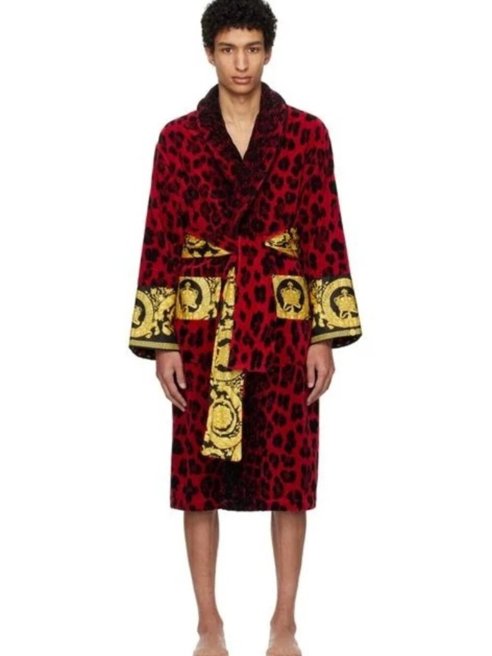 NWB Versace Wild Barocco Robe Red Size Small